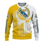 Real Madrid Skull Split Yellow White Sweater Best Selling
