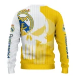 Real Madrid Skull Split Yellow White Sweater Best Selling