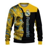 Real Madrid Skull Swirl Yellow Black Sweater Best Selling