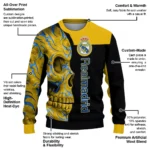 Real Madrid Skull Swirl Yellow Black Sweater Best Selling