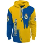 Real Madrid Splatter Effect Yellow Hoodie Best Selling