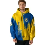 Real Madrid Splatter Effect Yellow Hoodie Best Selling