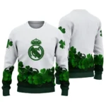Real Madrid St Patrick White Sweater Best Selling