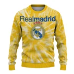 Real Madrid Tie Dye Designs Yellow Sweater Best Selling
