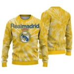 Real Madrid Tie Dye Designs Yellow Sweater Best Selling