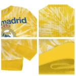 Real Madrid Tie Dye Designs Yellow Sweater Best Selling