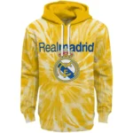 Real Madrid Tie Dye Pattern Yellow Hoodie Best Selling