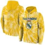 Real Madrid Tie Dye Pattern Yellow Hoodie Best Selling
