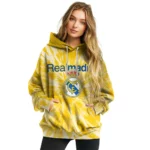 Real Madrid Tie Dye Pattern Yellow Hoodie Best Selling