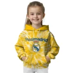 Real Madrid Tie Dye Pattern Yellow Hoodie Best Selling