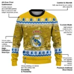 Real Madrid Tree Pattern Yellow Sweater Best Selling