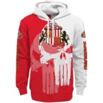 Sunderland Graphic Punisher Red White Hoodie Best Selling