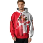 Sunderland Graphic Punisher Red White Hoodie Best Selling