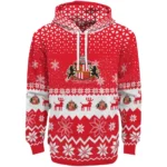 Sunderland Reindeer Motif Red Hoodie Best Selling