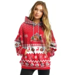 Sunderland Reindeer Motif Red Hoodie Best Selling