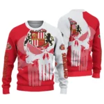 Sunderland Skull Split Red White Sweater Best Selling