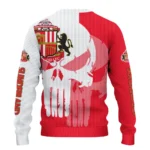 Sunderland Skull Split Red White Sweater Best Selling