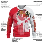 Sunderland Skull Split Red White Sweater Best Selling