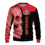 Sunderland Skull Swirl Red Black Sweater Best Selling