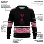 Tottenham Hotspur Pink Ribbon Black Pink Sweater Best Selling