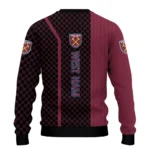 West Ham United Circles Mesh Claret Black Sweater Best Selling