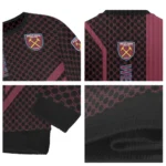 West Ham United Circles Mesh Claret Black Sweater Best Selling
