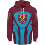 West Ham United Concentric Lines Claret Hoodie Best Selling