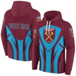 West Ham United Concentric Lines Claret Hoodie Best Selling