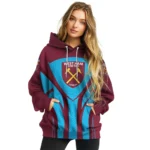 West Ham United Concentric Lines Claret Hoodie Best Selling