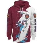 West Ham United Dynamic Slash Claret White Hoodie Best Selling