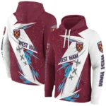 West Ham United Dynamic Slash Claret White Hoodie Best Selling