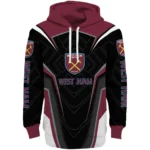 West Ham United Futuristic Pattern Claret Black Hoodie Best Selling