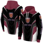 West Ham United Futuristic Pattern Claret Black Hoodie Best Selling