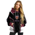 West Ham United Futuristic Pattern Claret Black Hoodie Best Selling