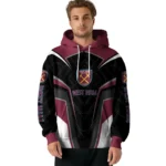 West Ham United Futuristic Pattern Claret Black Hoodie Best Selling