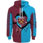 West Ham United Heartbeat Graphic Claret Hoodie Best Selling