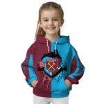 West Ham United Heartbeat Graphic Claret Hoodie Best Selling