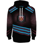 West Ham United Hexagonal Pattern Claret Black Hoodie Best Selling