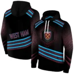 West Ham United Hexagonal Pattern Claret Black Hoodie Best Selling