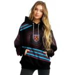 West Ham United Hexagonal Pattern Claret Black Hoodie Best Selling