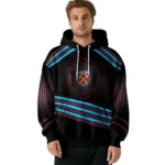 West Ham United Hexagonal Pattern Claret Black Hoodie Best Selling