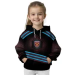 West Ham United Hexagonal Pattern Claret Black Hoodie Best Selling