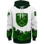 West Ham United Lucky Motif White Green Hoodie Best Selling