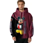 West Ham United Mickey Mouse Claret Black Hoodie Best Selling