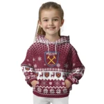 West Ham United Reindeer Motif Claret Hoodie Best Selling