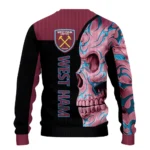 West Ham United Skull Swirl Claret Black Sweater Best Selling