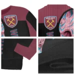 West Ham United Skull Swirl Claret Black Sweater Best Selling