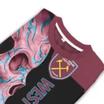 West Ham United Skull Swirl Claret Black Sweater Best Selling