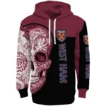 West Ham United Sugar Skull Claret Black Hoodie Best Selling