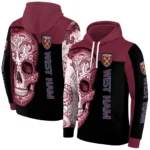 West Ham United Sugar Skull Claret Black Hoodie Best Selling